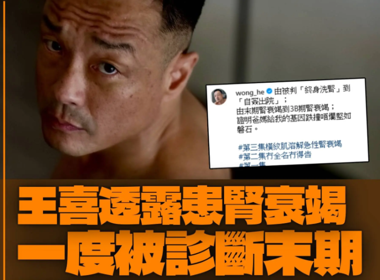 《烈火雄心》演員王喜自爆患上腎衰竭