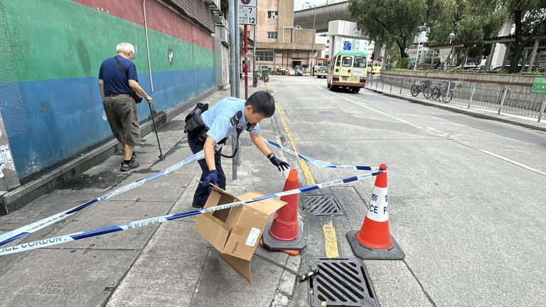 元朗驚現持東洋刀男子 警方盾牌快手制服拘捕